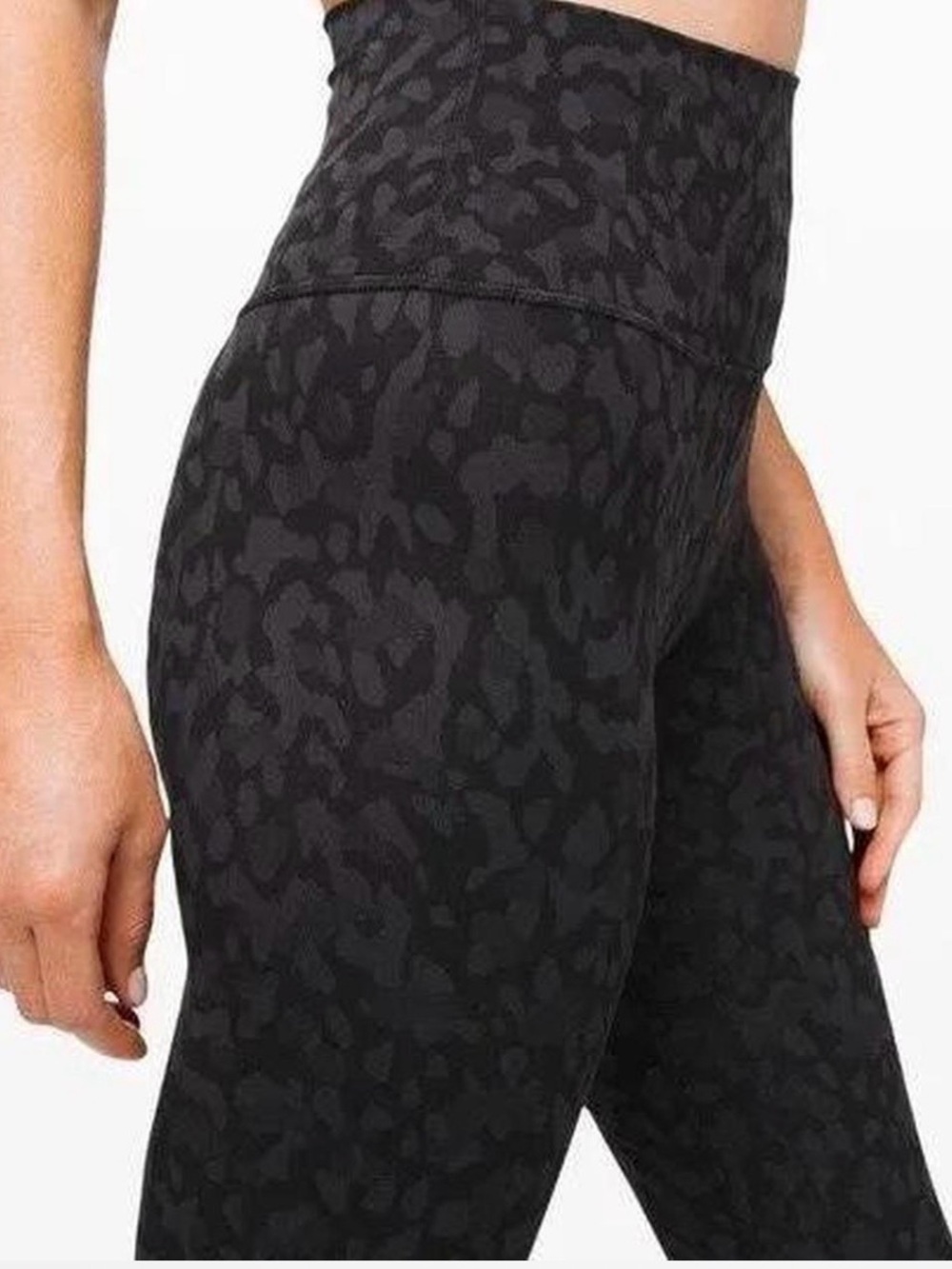 Lululemon High-Waist Black Leopard Print Leggings